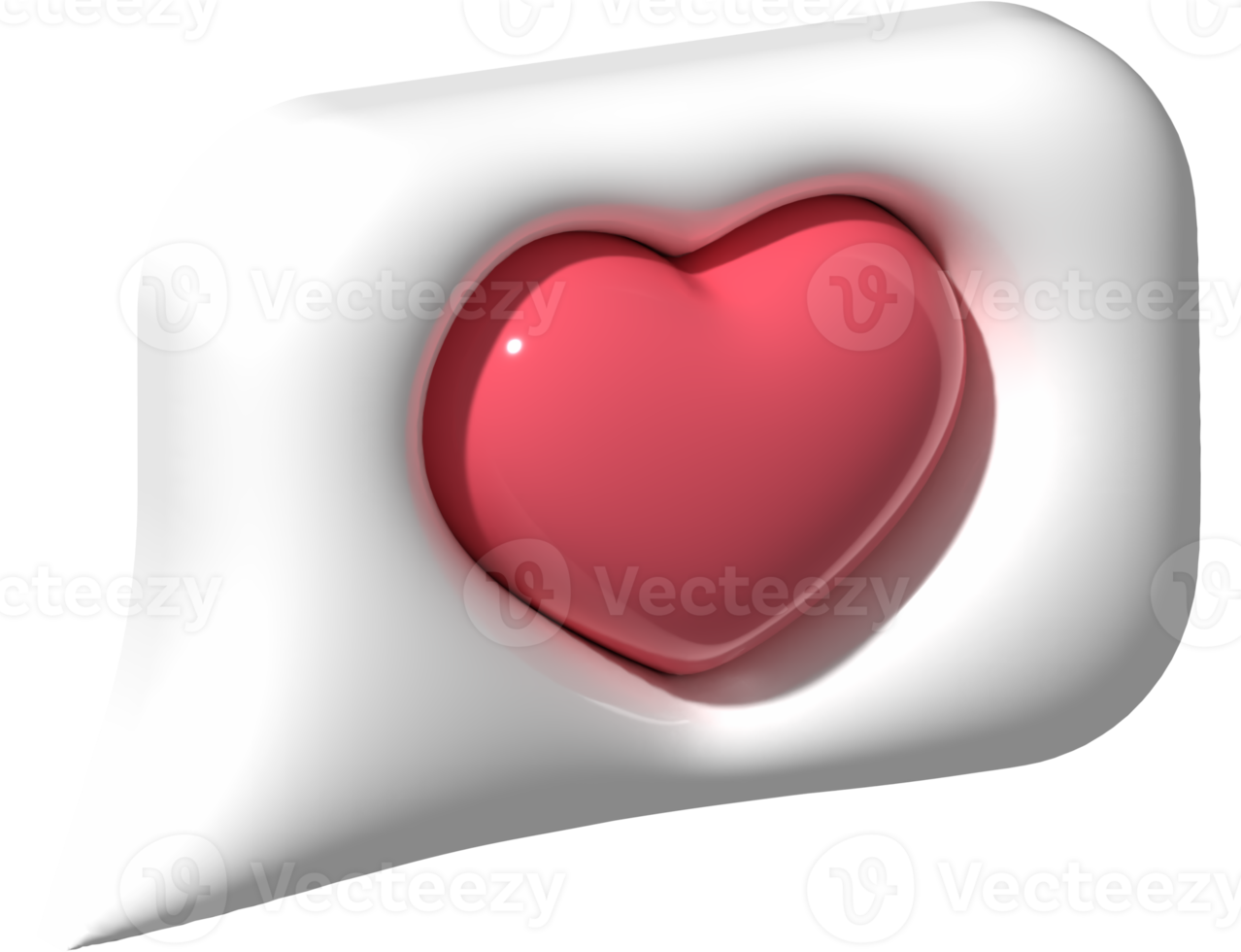 3D like icon. 3D element speech bubble for social media. png
