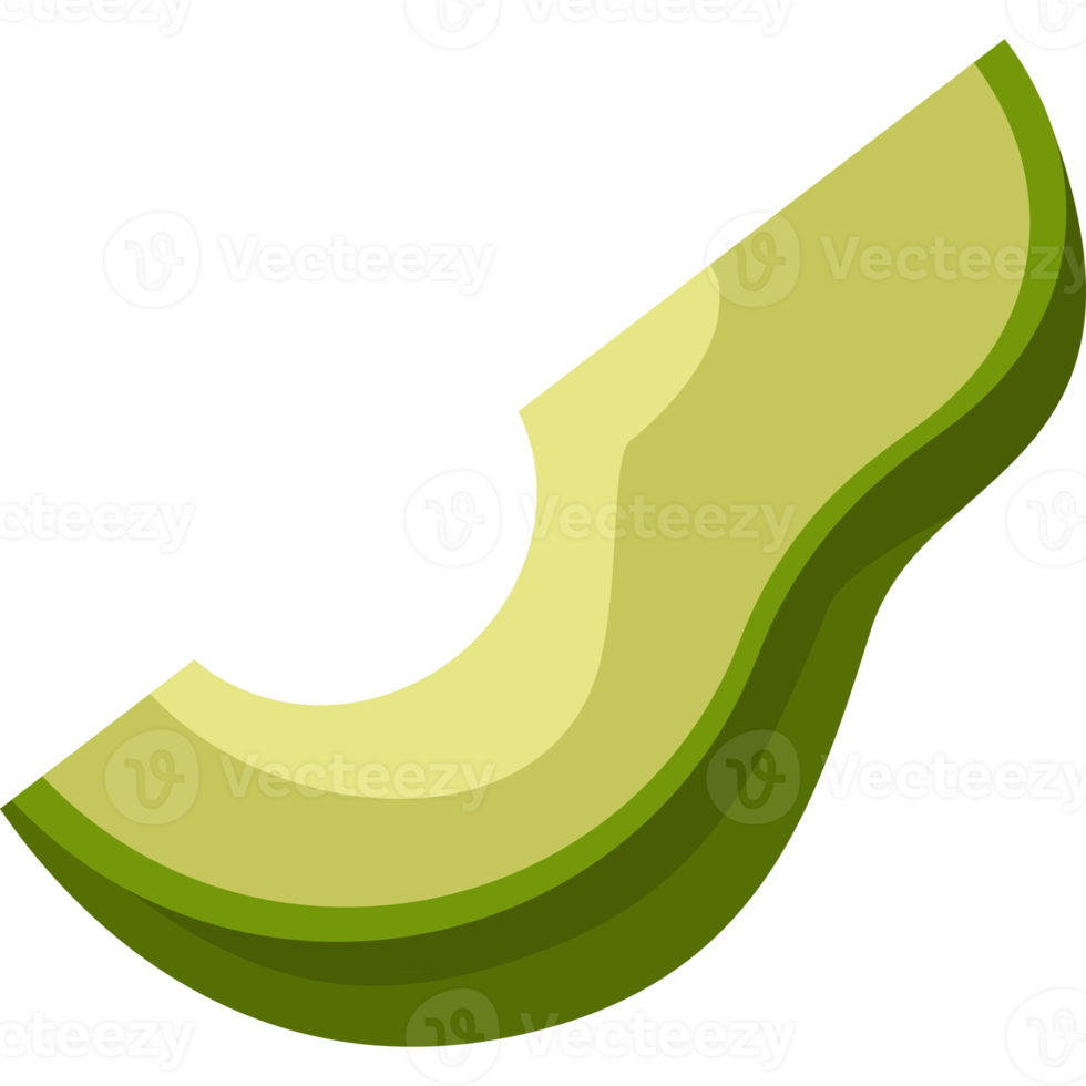 Avocado. Half and slice of fruit png