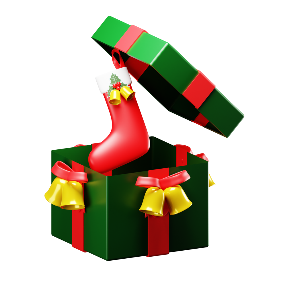 christmas gift box sock png