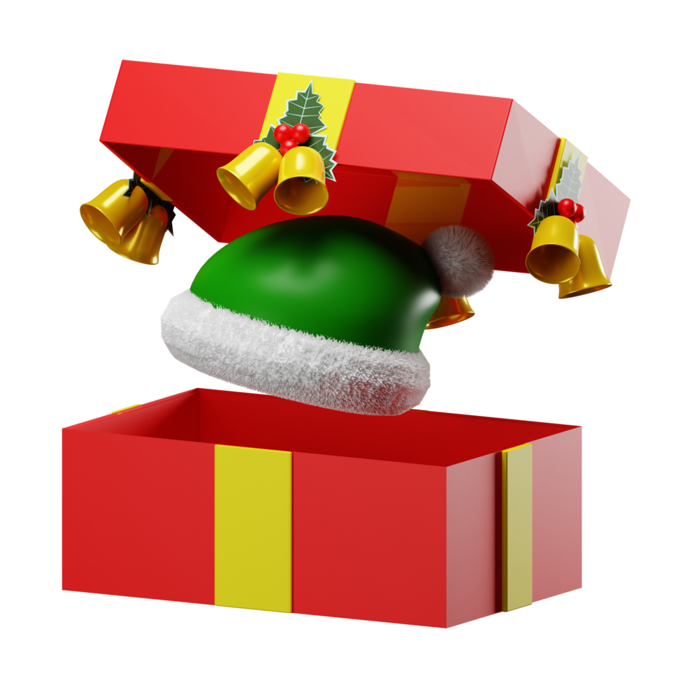 Natale regalo scatola cappello png