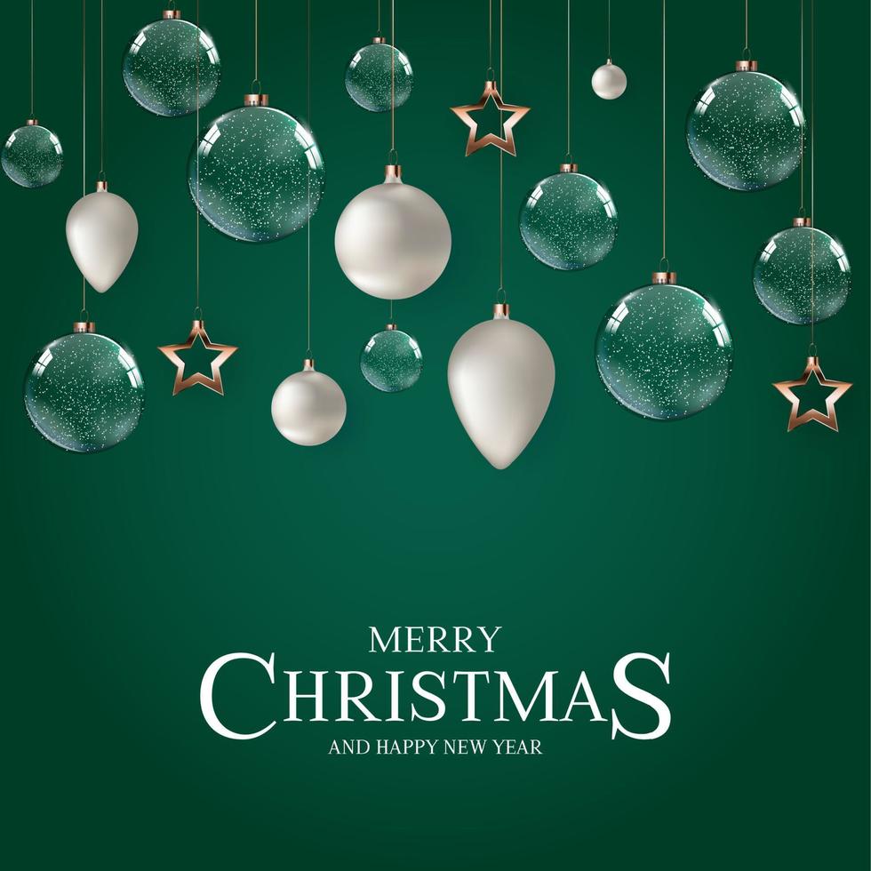 Merry Christmas and Happy New Year Greeting Card vector