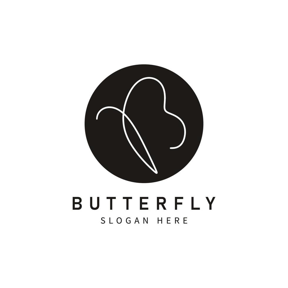 Beauty Flying Butterfly Logo Design Template vector