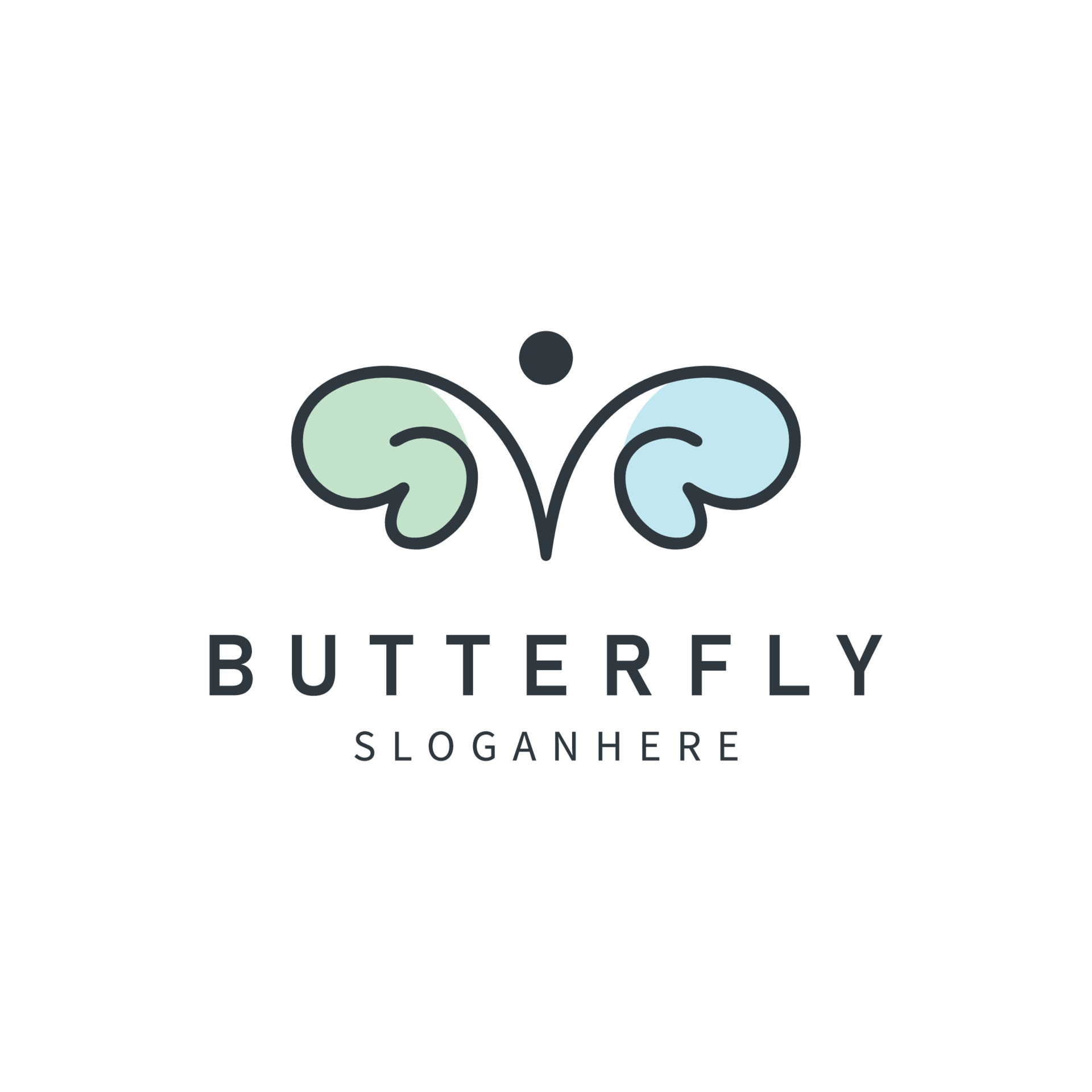 Beauty Flying Butterfly Logo Design Template 15281066 Vector Art at