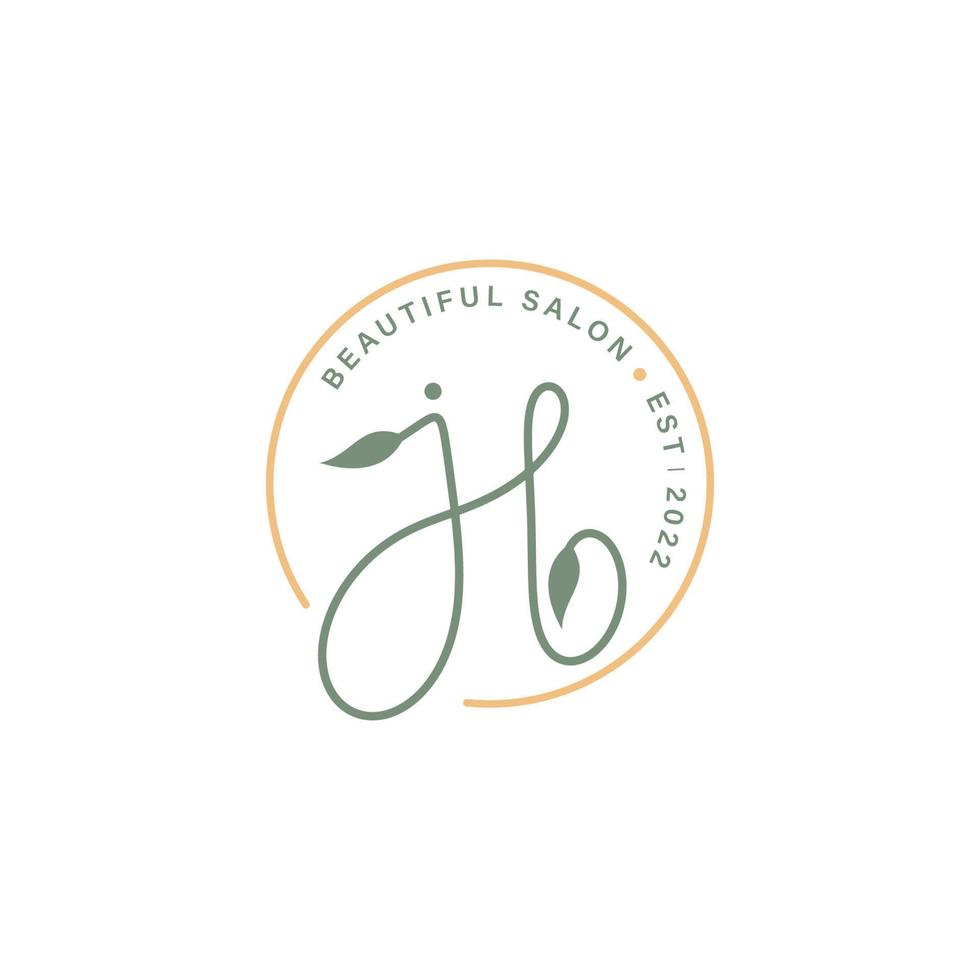Initial Letter J B  logo design template vector