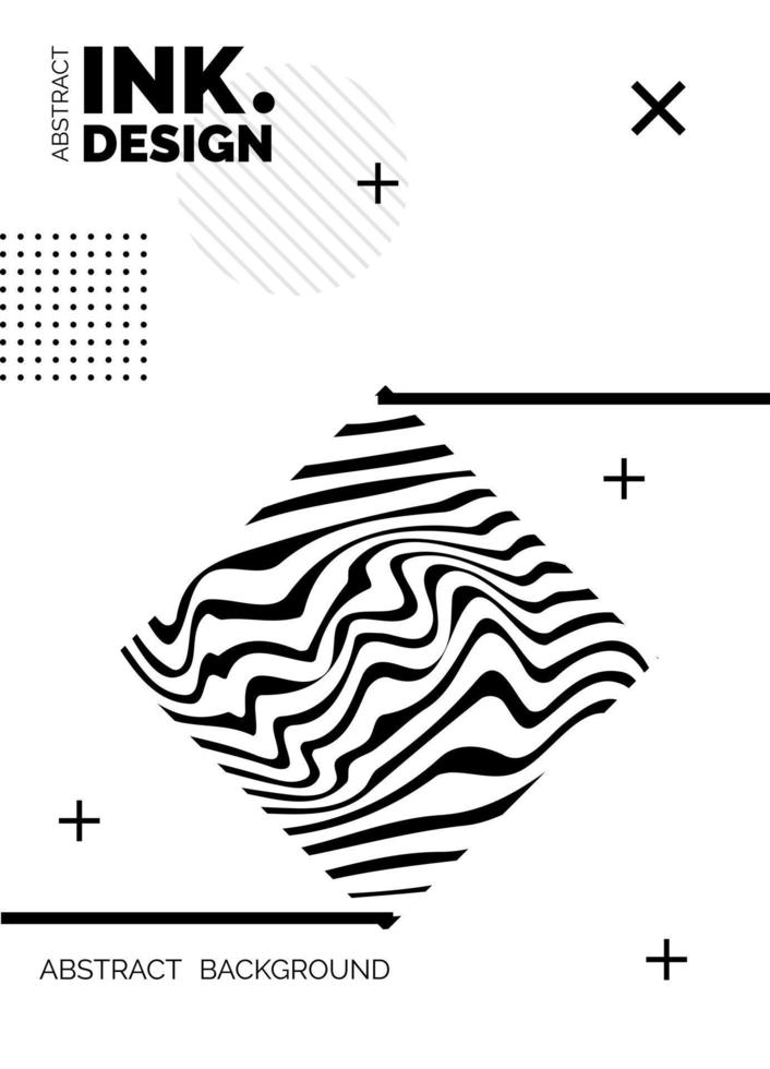 Black Lines Poster. Trendy abstract wavy backgrounds vector