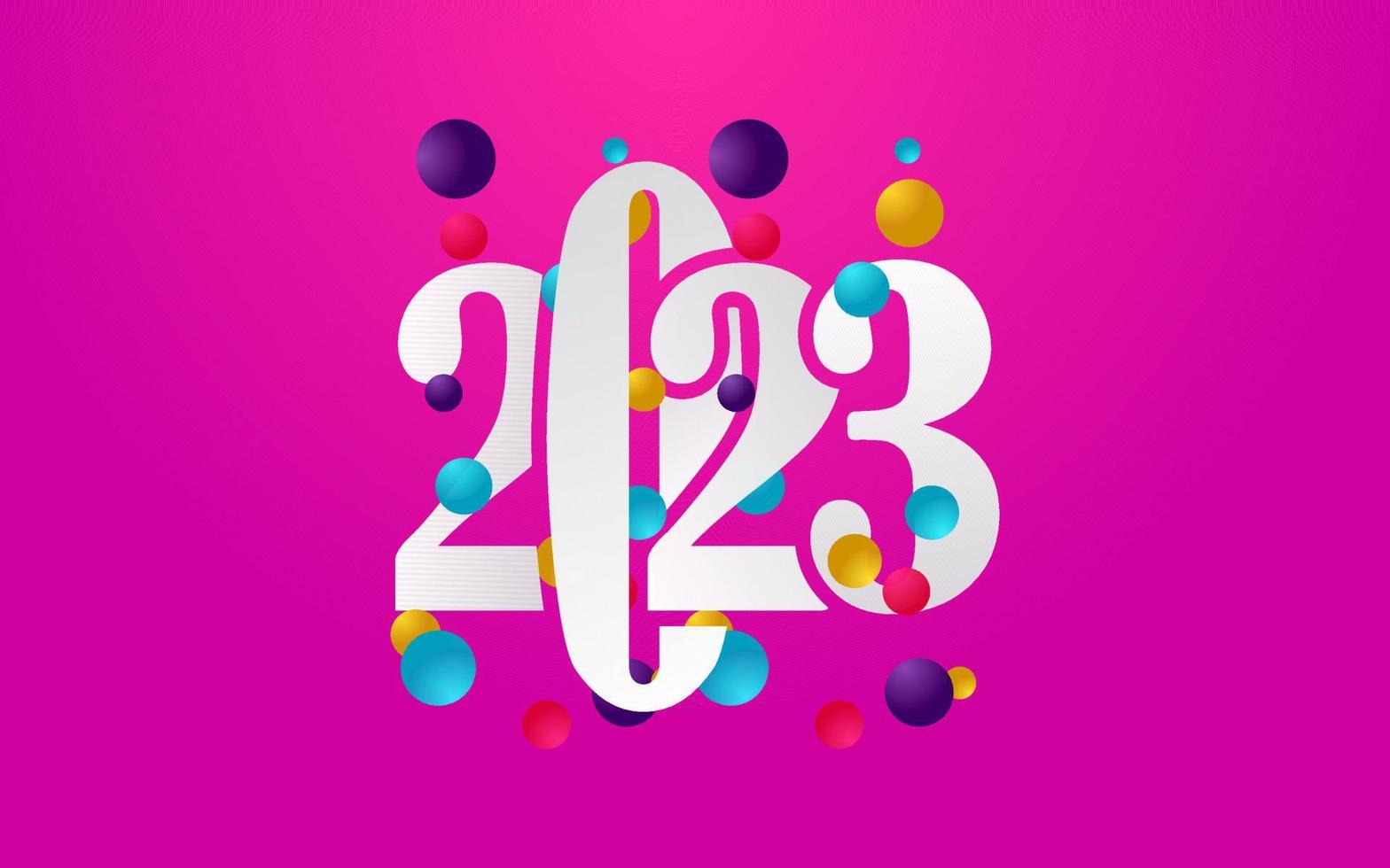 2023 New year Typography Design vector