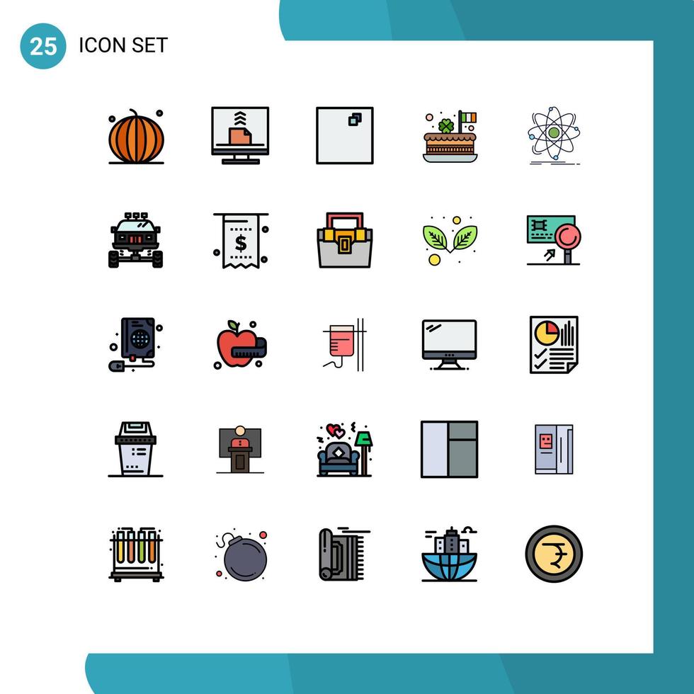 Set of 25 Modern UI Icons Symbols Signs for atom festival desktop celebration cake Editable Vector Design Elements