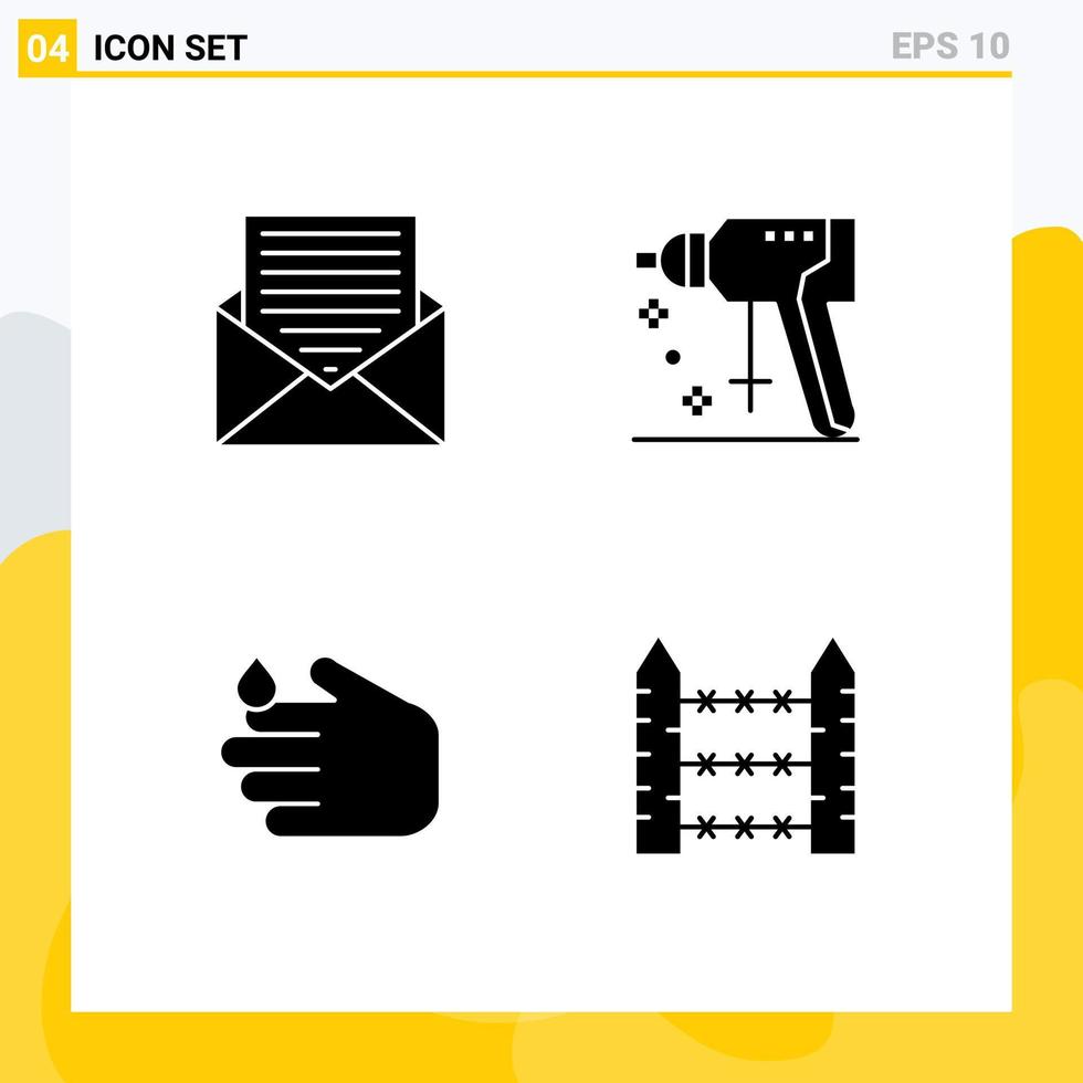 Set of Modern UI Icons Symbols Signs for communication cleaning envelope perforator soap Editable Vector Design Elements