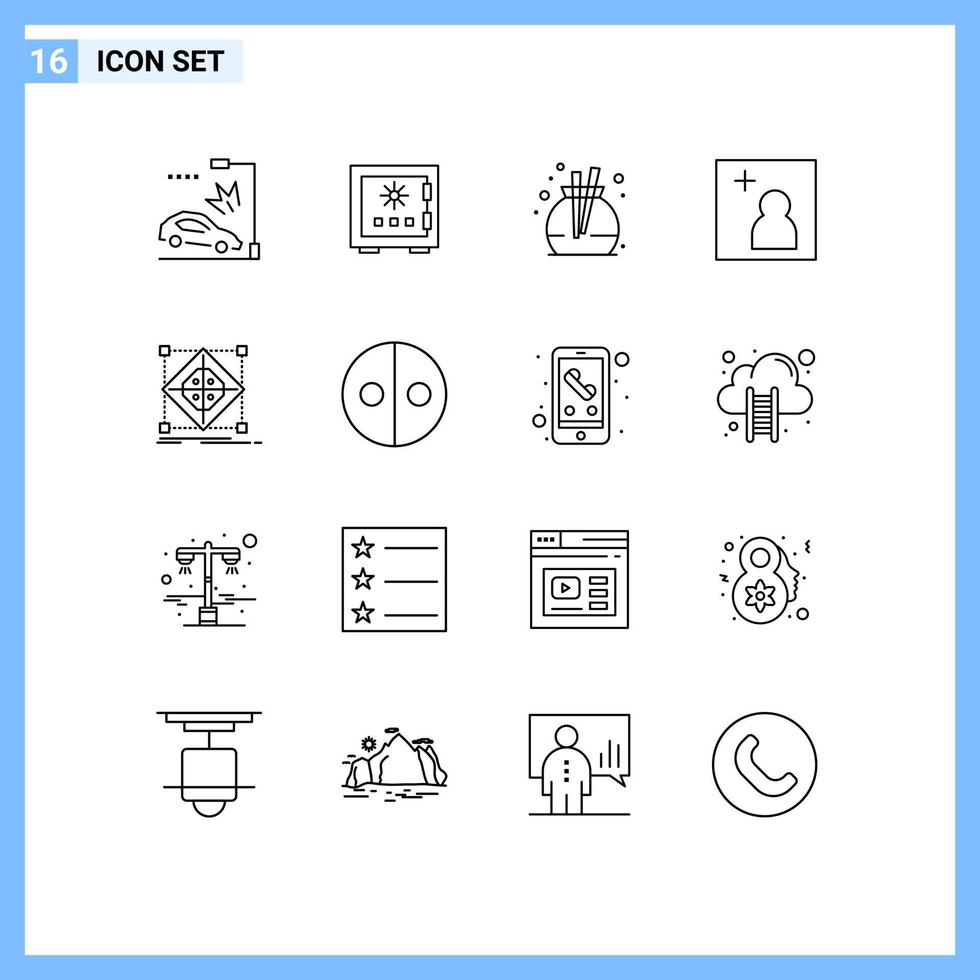 16 Creative Icons Modern Signs and Symbols of architecture add safe camera perfume Editable Vector Design Elements