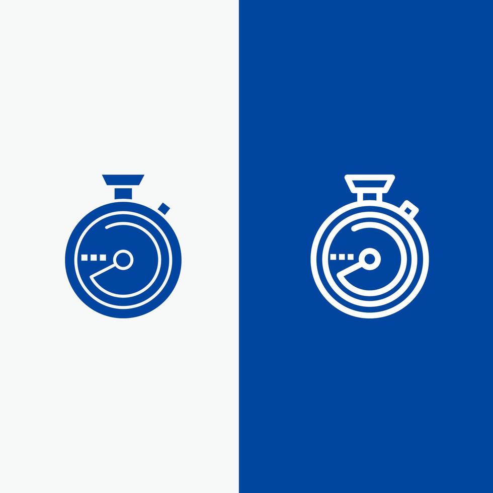 Browse Compass Navigation Location Line and Glyph Solid icon Blue banner vector