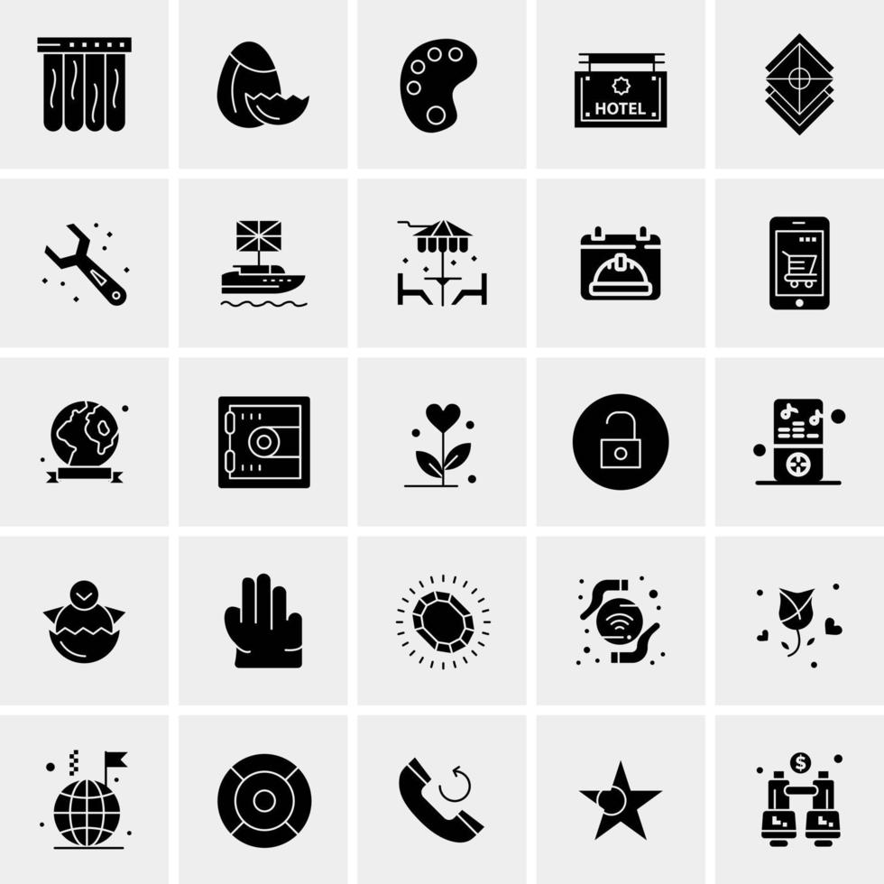 25 iconos de negocios universales vector ilustración de icono creativo para usar en proyectos relacionados con la web y dispositivos móviles