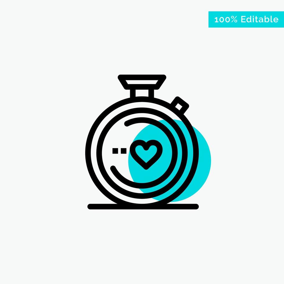 Compass Love Heart Wedding turquoise highlight circle point Vector icon