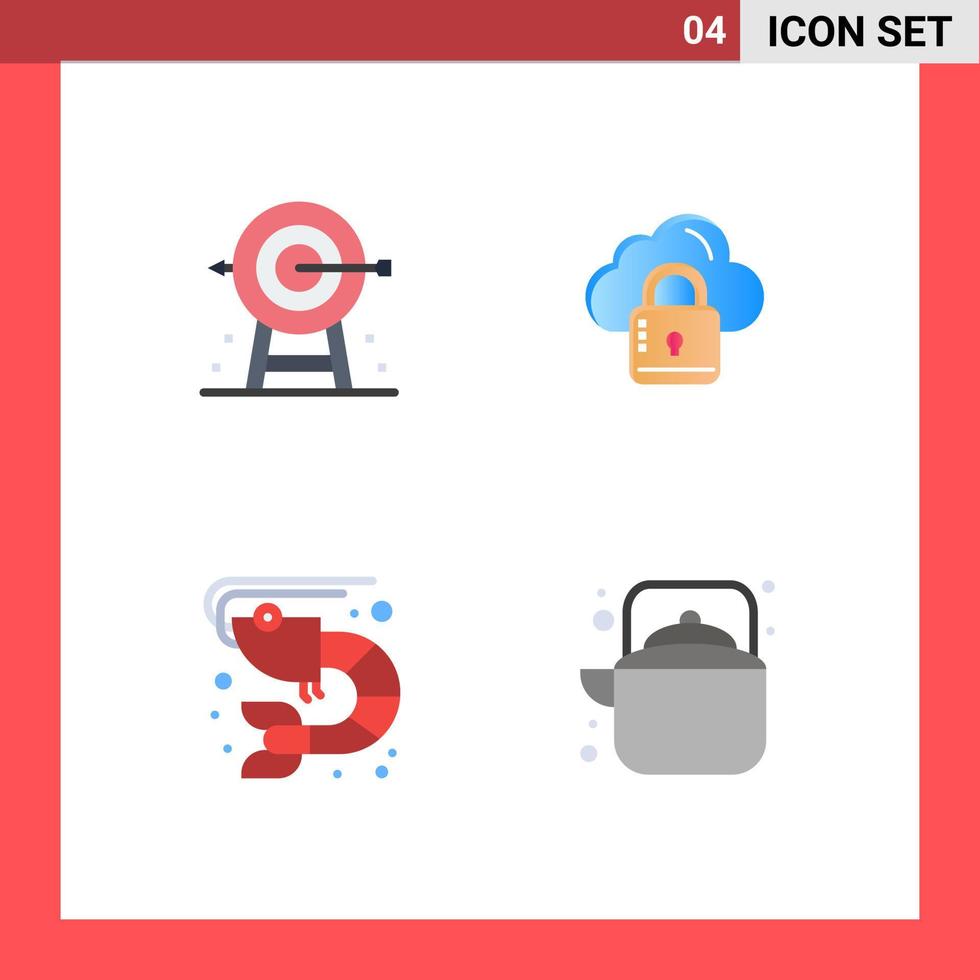 4 Flat Icon concept for Websites Mobile and Apps business fish planning network sea Editable Vector Design Elements