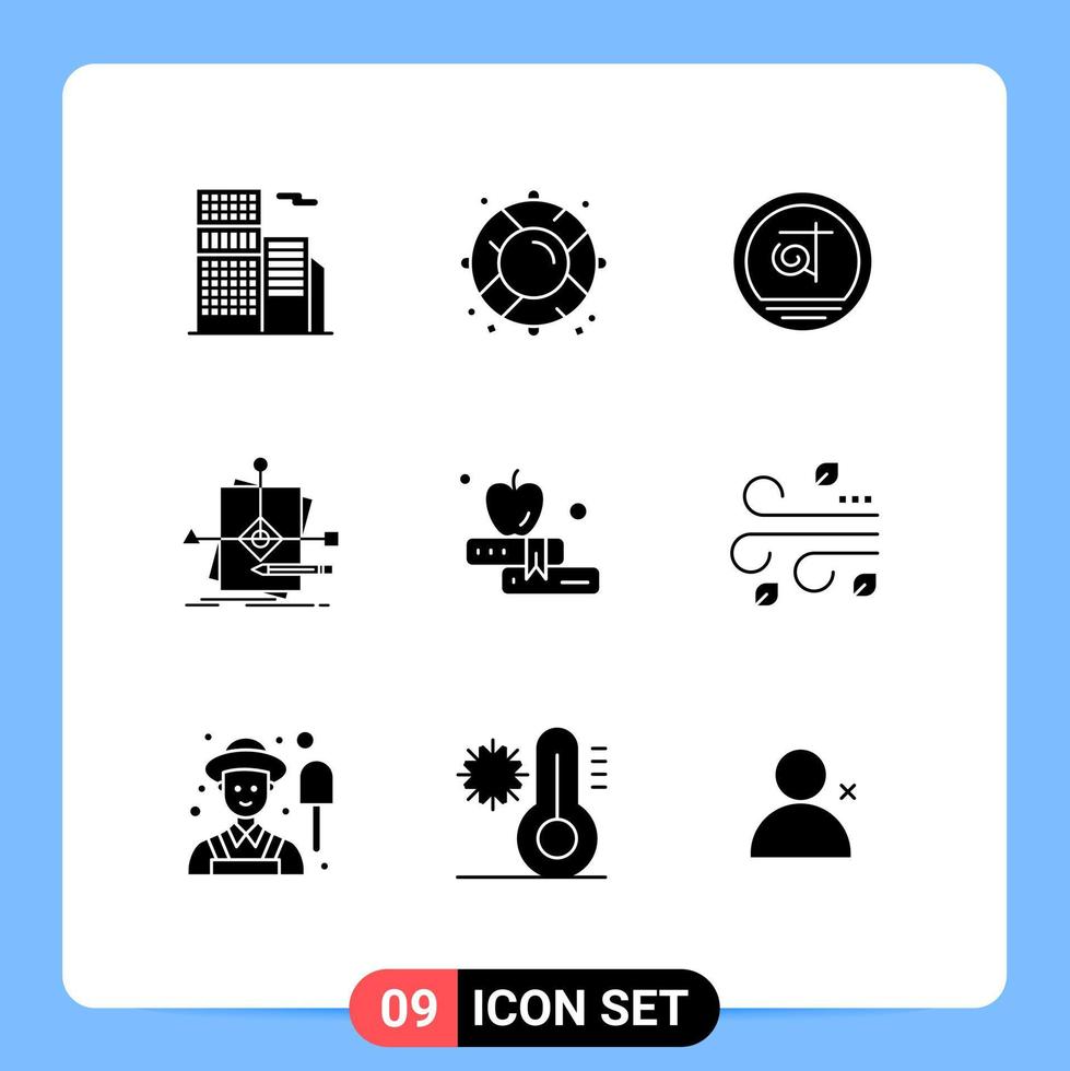 9 concepto de glifo sólido para sitios web móviles y aplicaciones apple patrón bangla algoritmo de predicción elementos de diseño vectorial editables vector