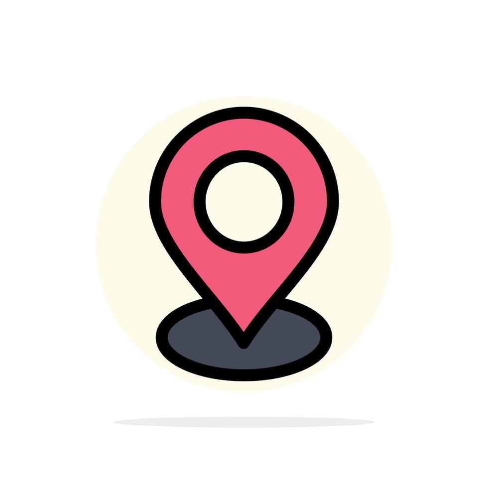 Location Map Marker Pin Abstract Circle Background Flat color Icon vector