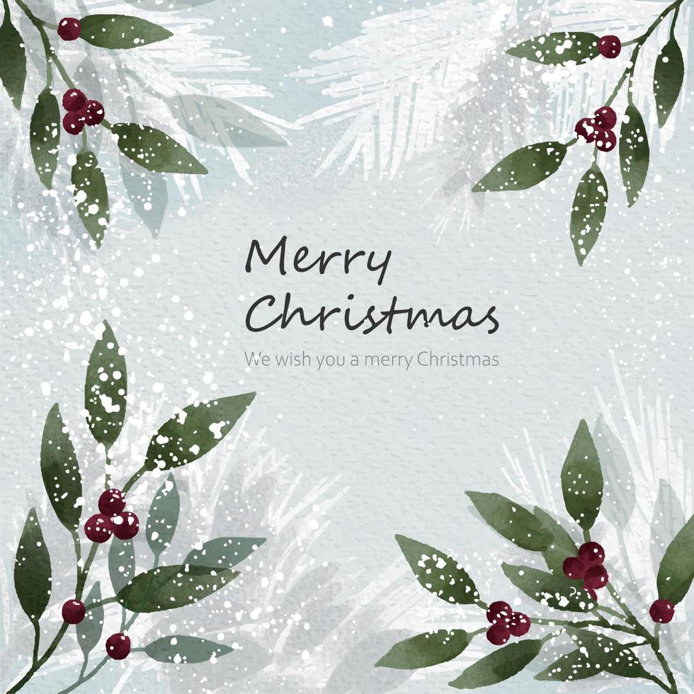 Christmas background with watercolor vector