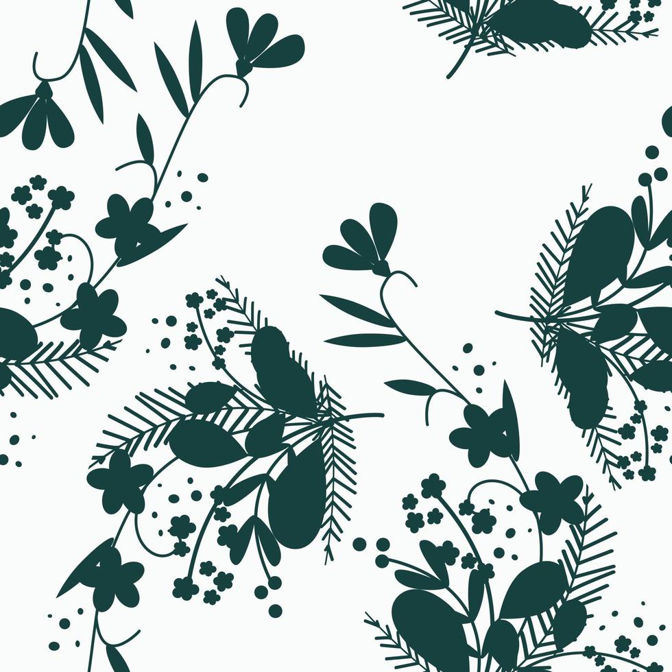 Seamless pattern with shadows of flowers vector