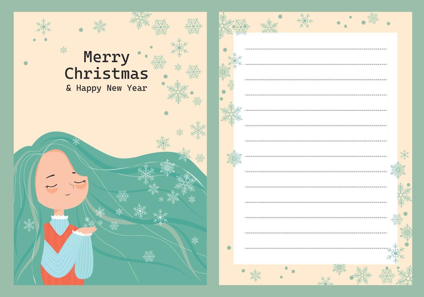 Christmas stationary template.Cover and sheets of notes for notebooks.Greeting card for Merry Christmas.Notebook labels vector