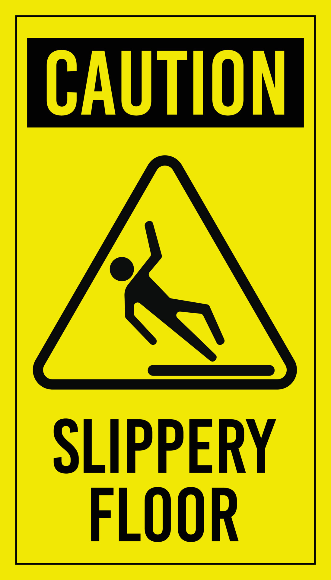 Caution Slippery Floor Warning Sign 15281893 Vector Art At Vecteezy