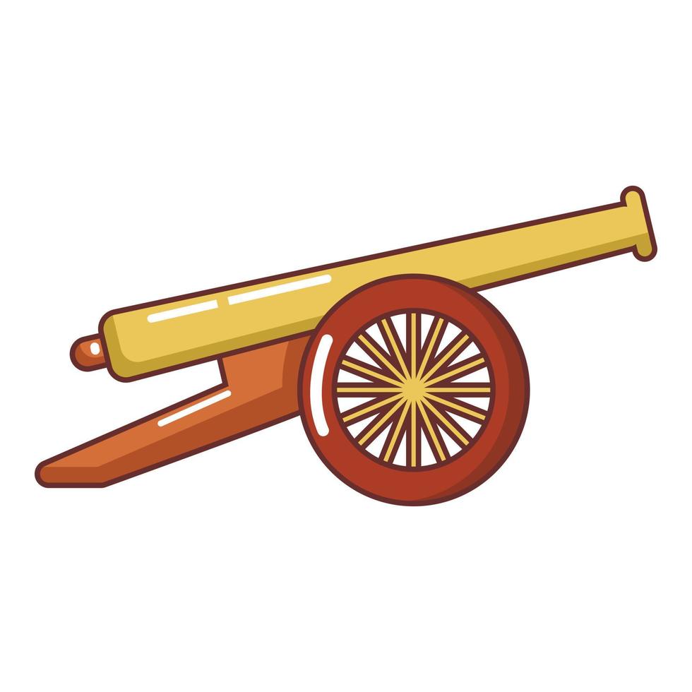 Menacing cannon icon, cartoon style. vector