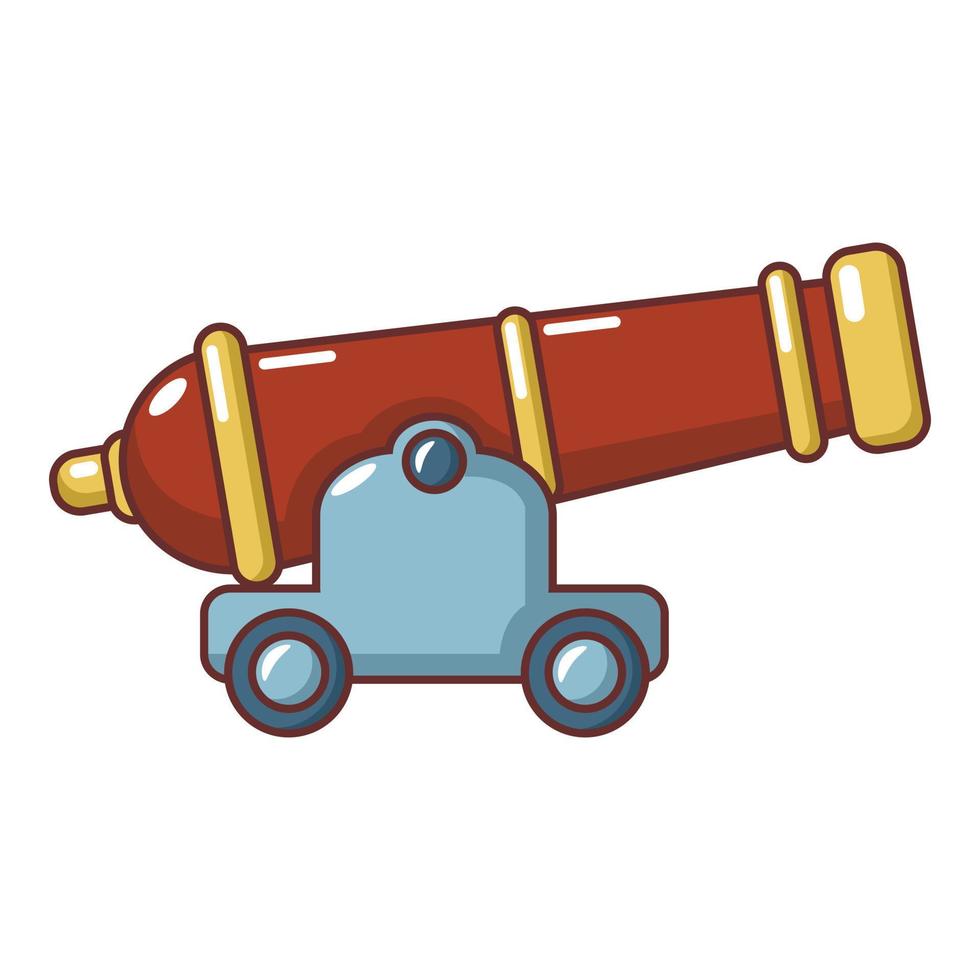 Cannon icon, cartoon style. vector