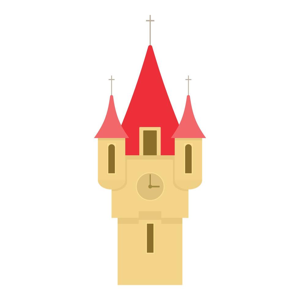 Castle tower with red pointed domes icon vector