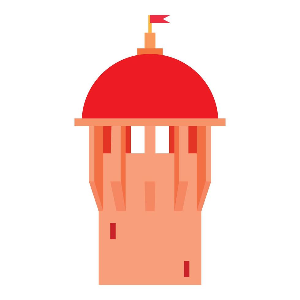Cúpula antigua roja del icono del castillo, estilo de dibujos animados vector