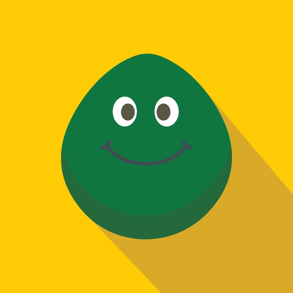 Green smiling lime icon, flat style vector