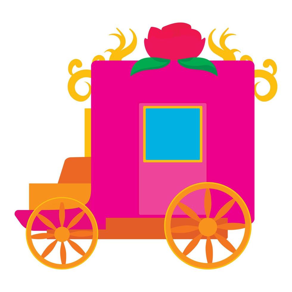 Pink brougham, for little princess icon vector