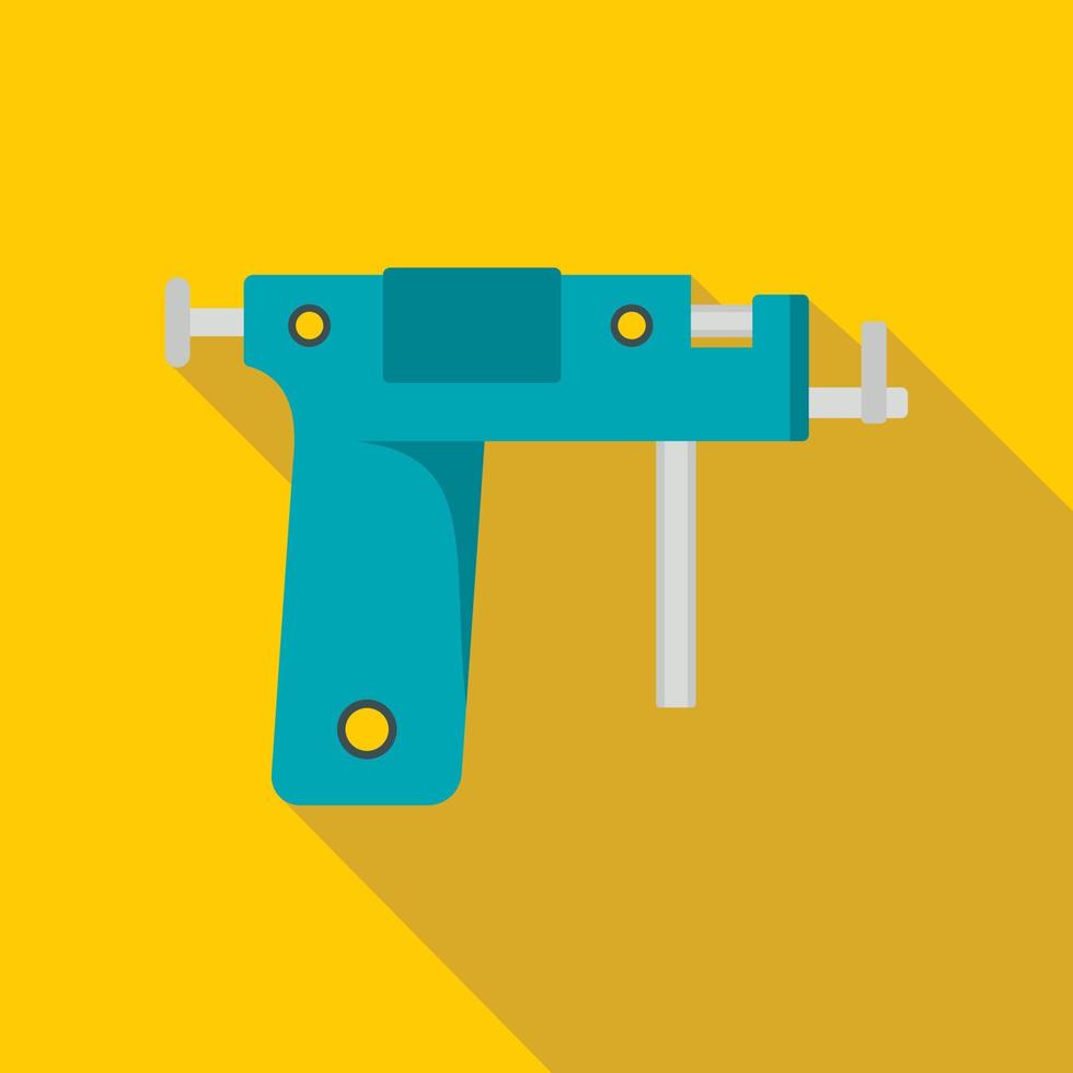 Piercing gun icon, flat style vector