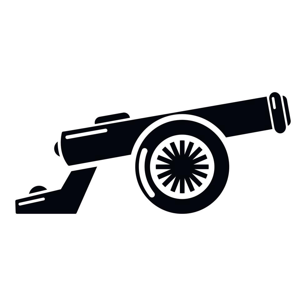 Cast-iron cannon icon, simple style. vector