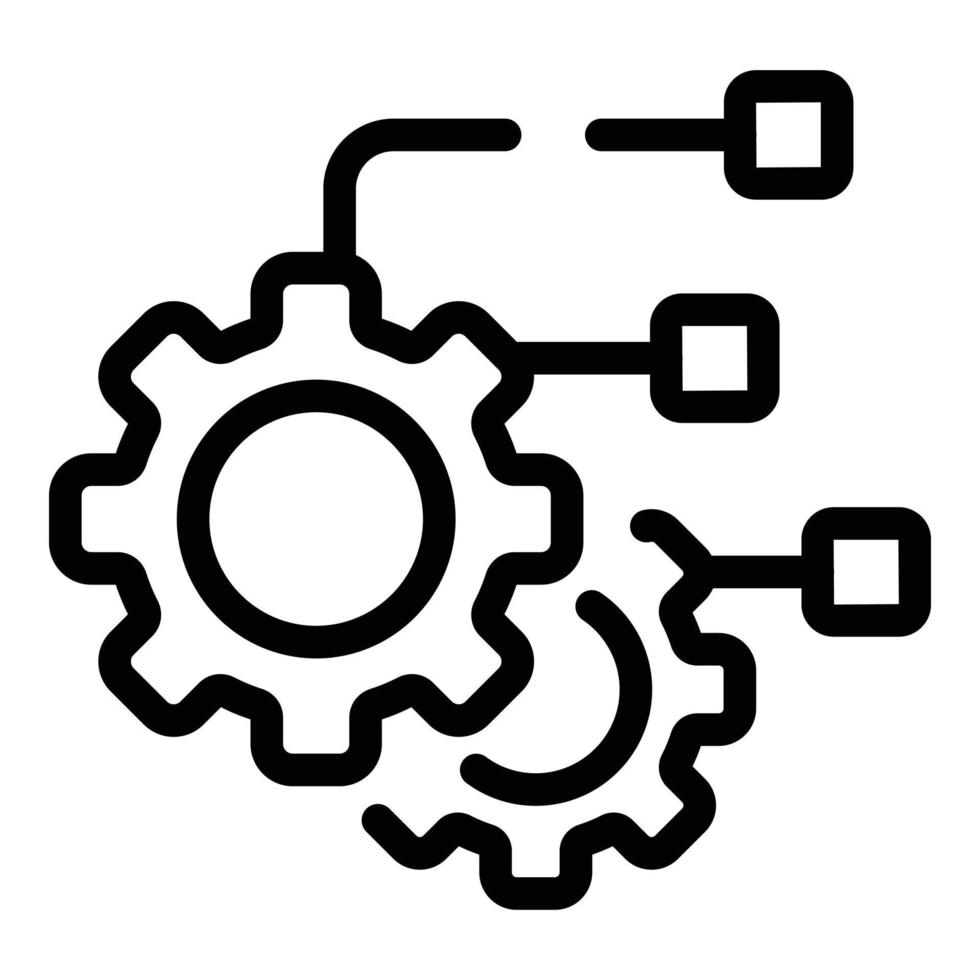 Gear wheel icon outline vector. Business data vector