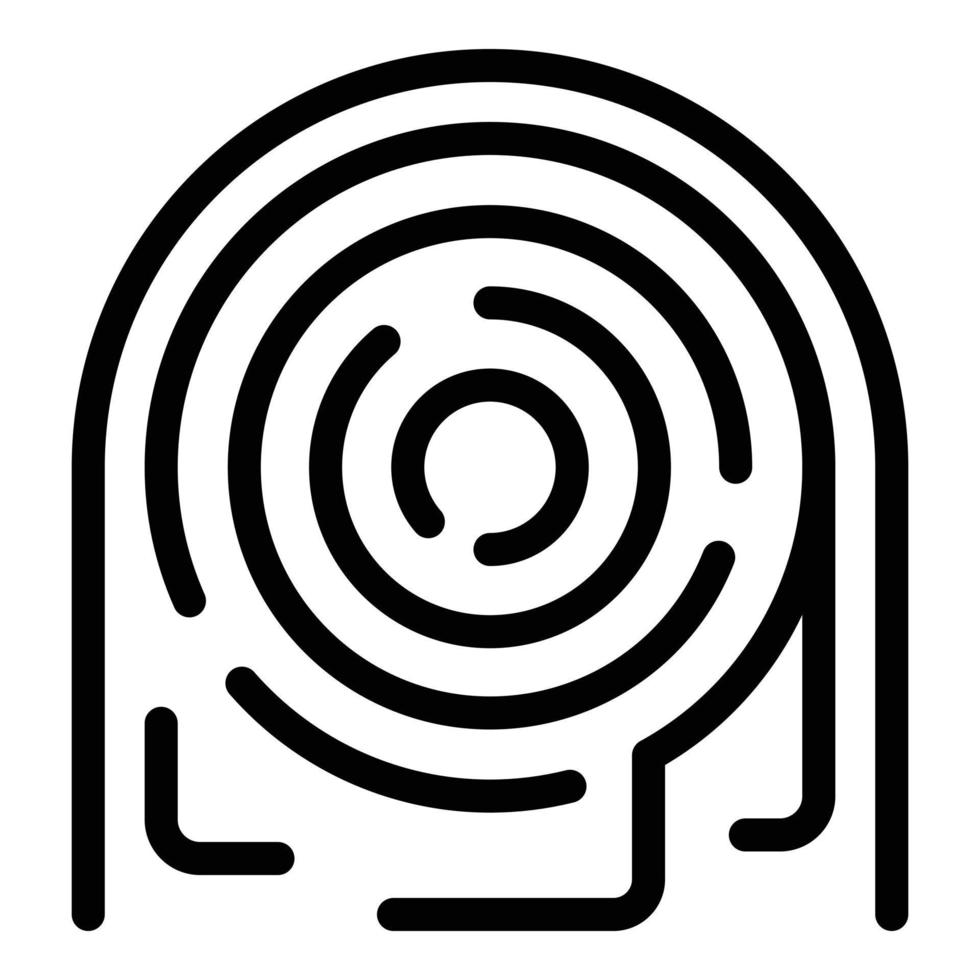 Fingerprint security icon outline vector. Data result vector