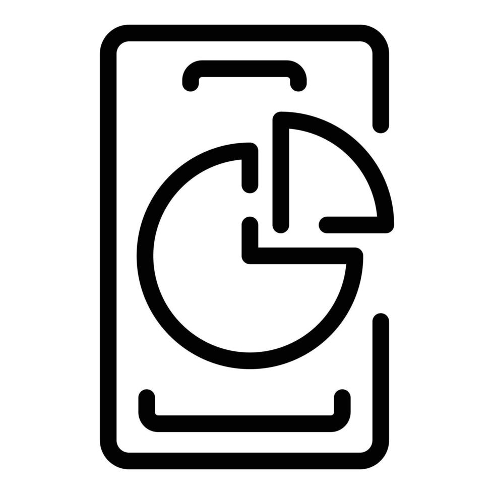 Phone finance stock icon outline vector. Data analysis vector