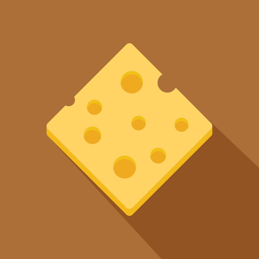 Cheese fresh block icon, flat style vector