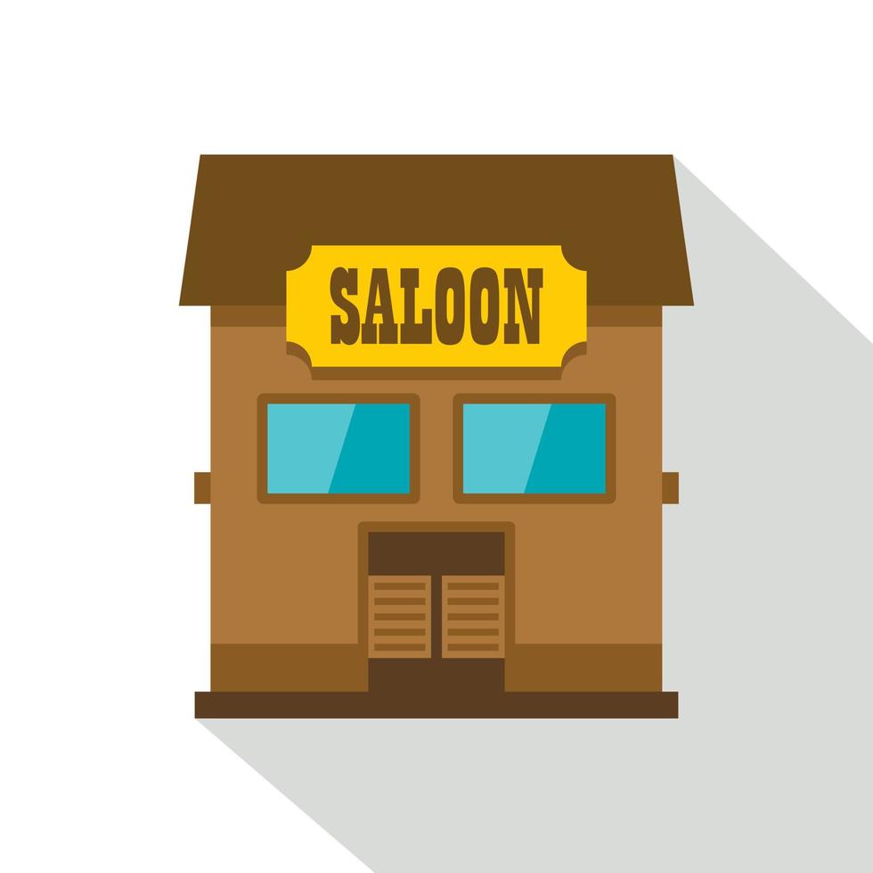 Western saloon icon, flat style vector