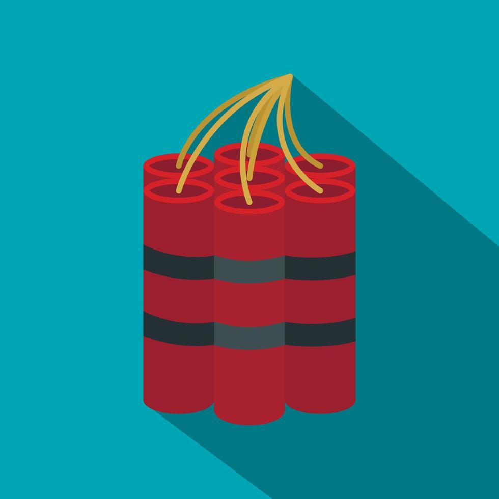 Red dynamite sticks icon, flat style vector