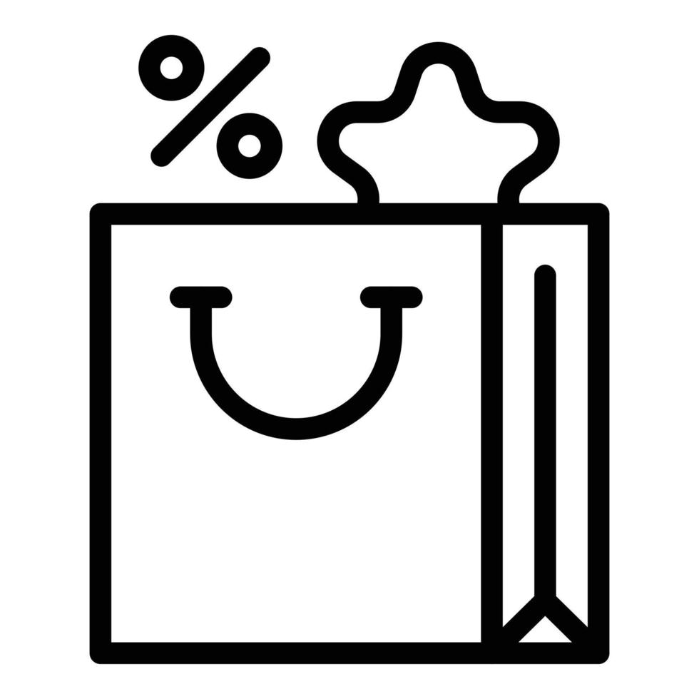 Sale bag promo icon outline vector. Code digital vector