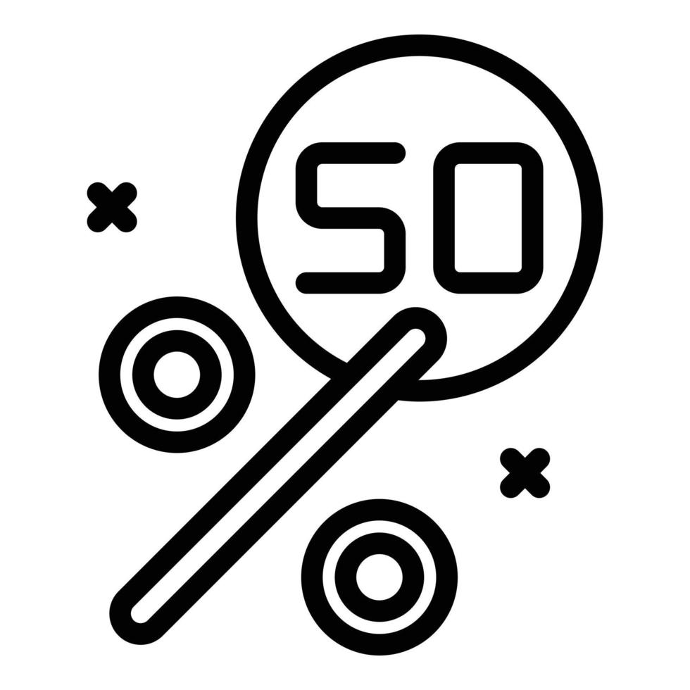 Half sale icon outline vector. Promo code vector