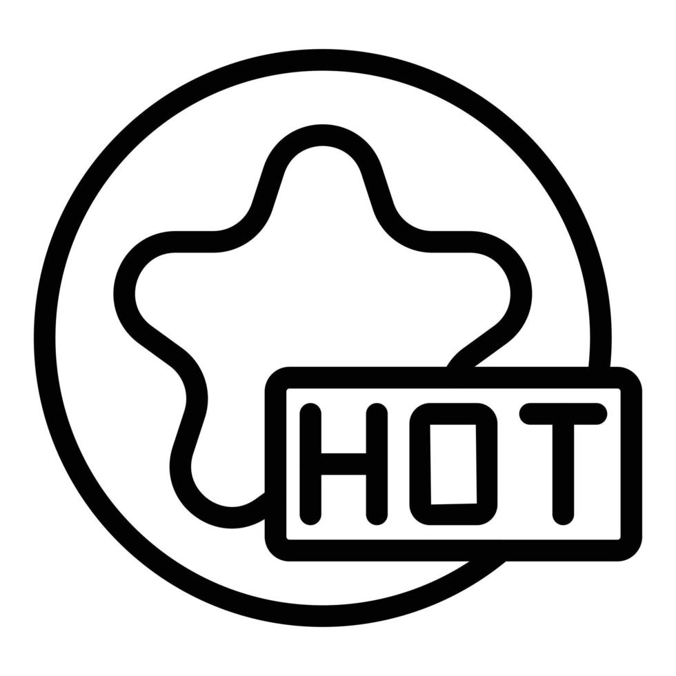 Hot promo code icon outline vector. Digital price vector