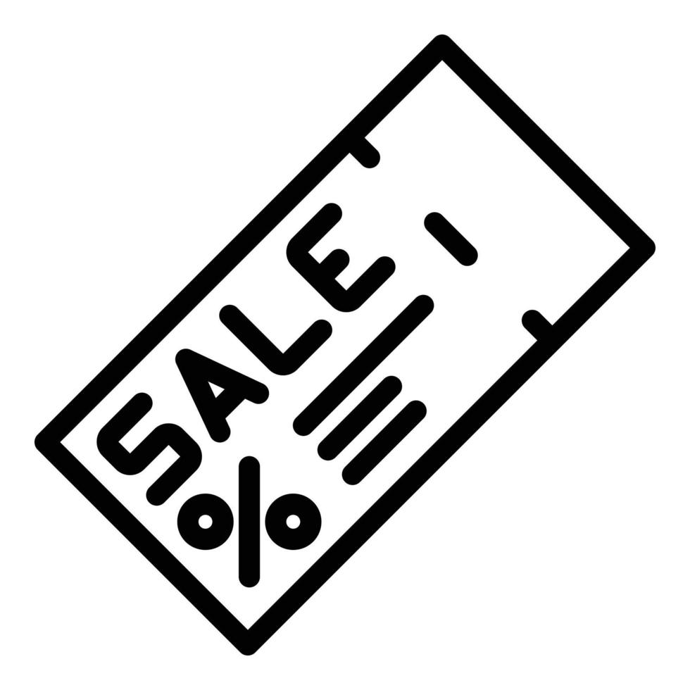vector de contorno de icono de boleto de venta. código promocional