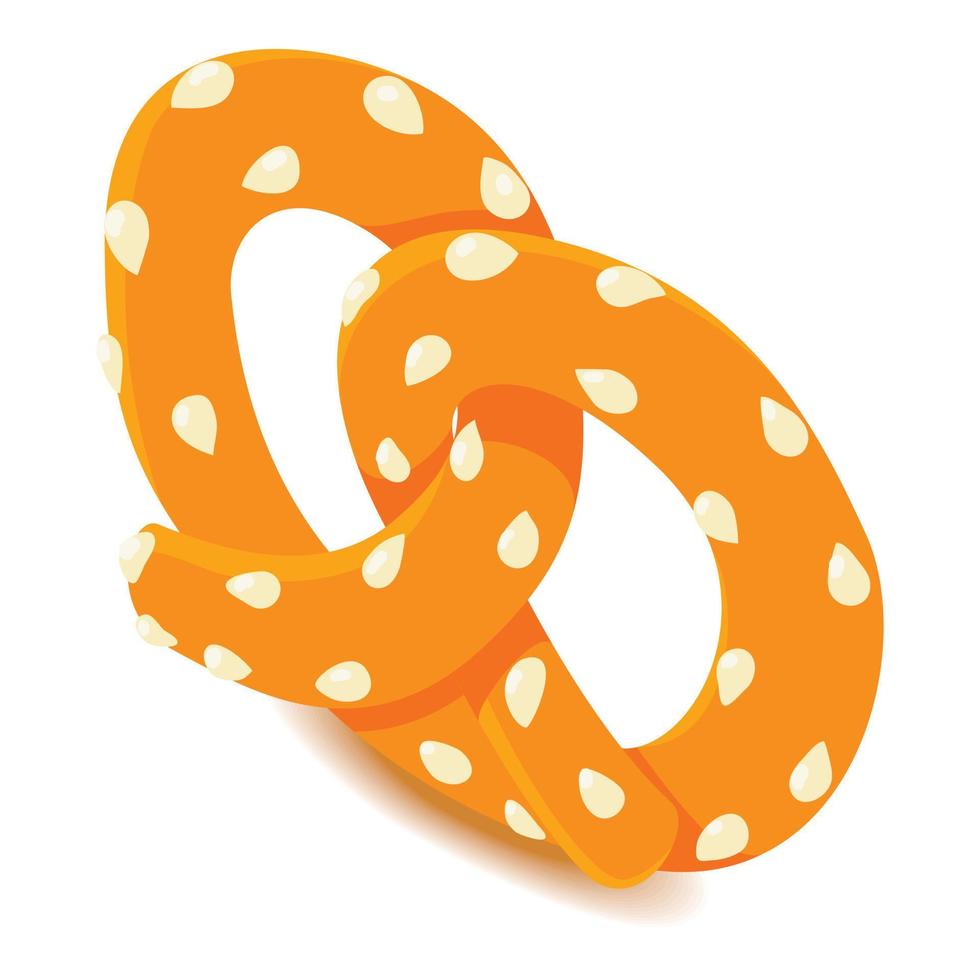 Fresh pretzel icon, isometric style vector