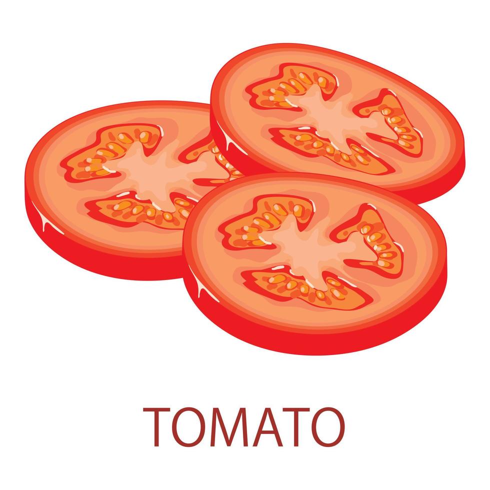 icono de tomate, estilo isométrico vector