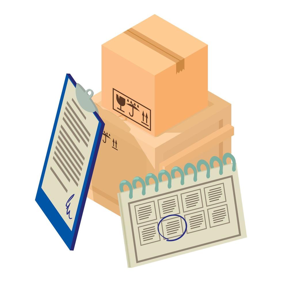 Delivery package icon, isometric style vector