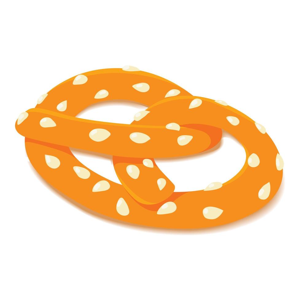 Pretzel icon, isometric style vector