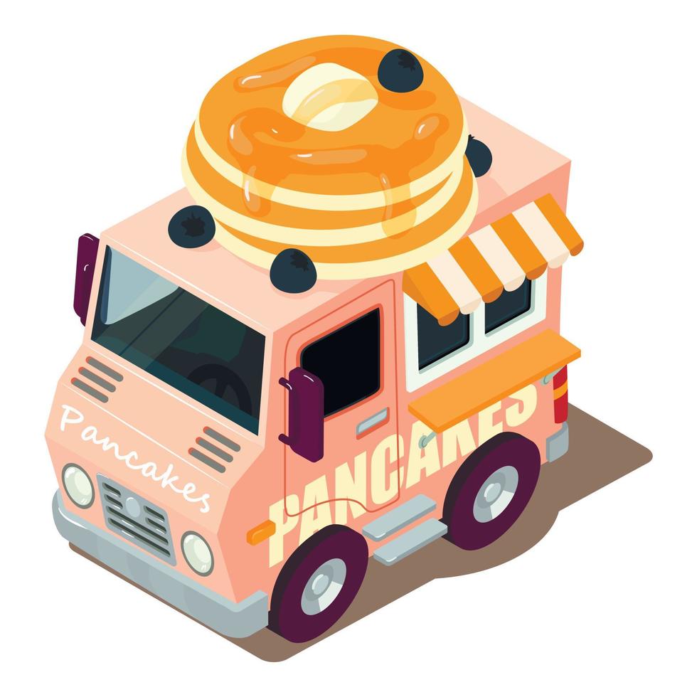 Pancakes machine icon, isometric style vector