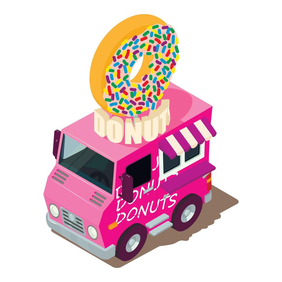 Donut machine icon, isometric style vector