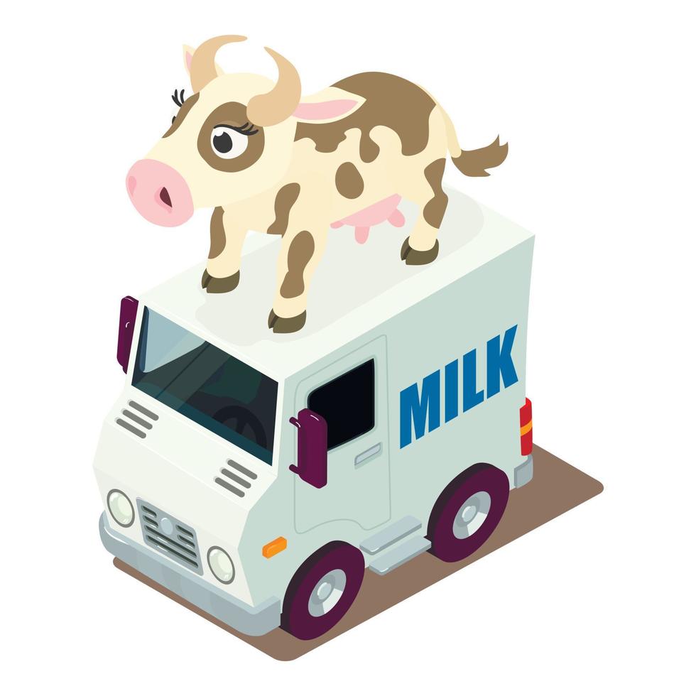 Milk machine icon, isometric style vector