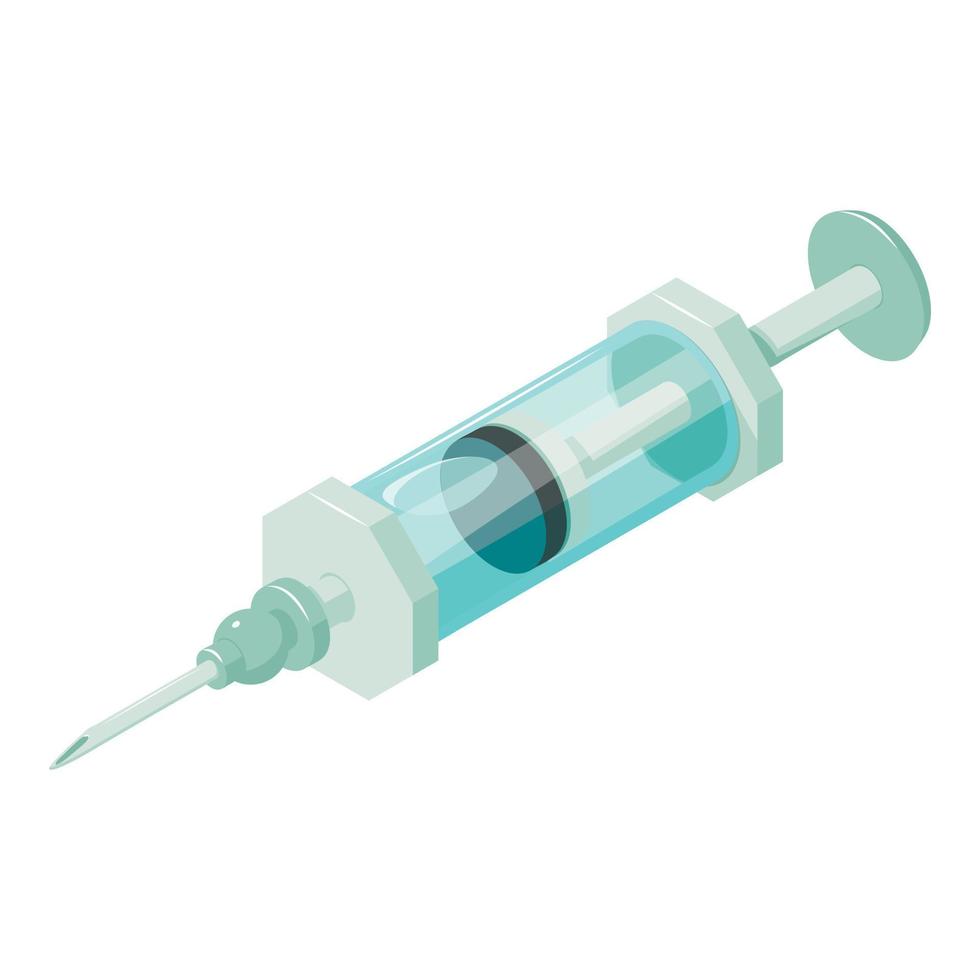 Empty syringe icon, isometric style vector