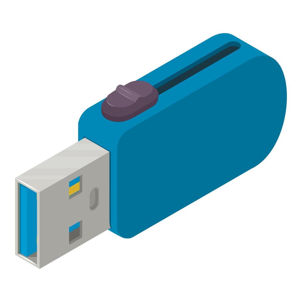 icono usb, estilo isométrico vector